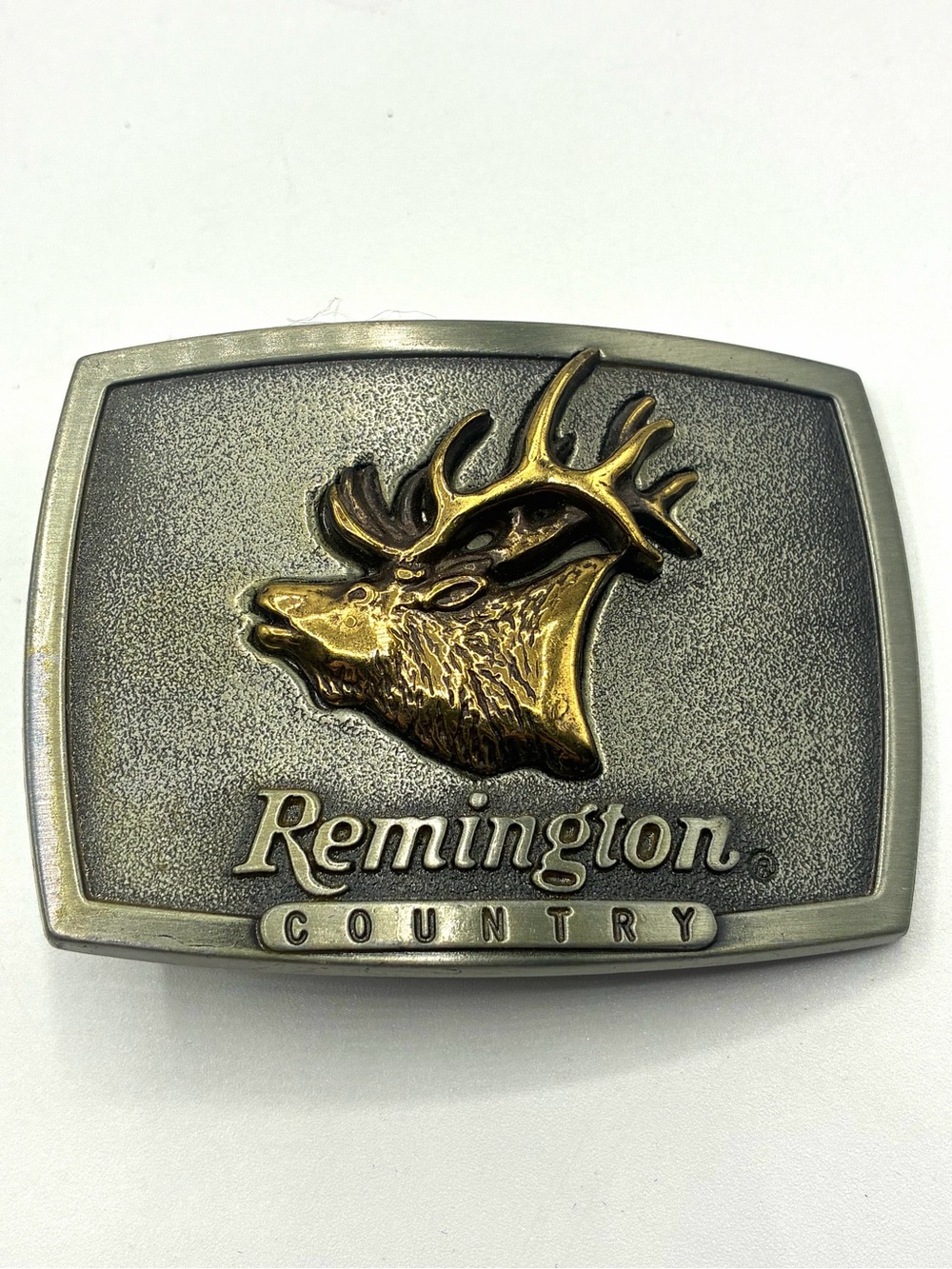 Vintage 1986 Remington Country Bugling Elk Sid Bell USA Hunting Belt Buckle